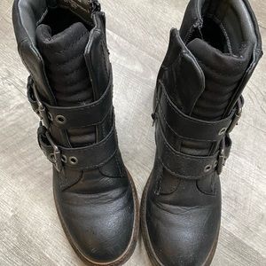 Black combat boots
